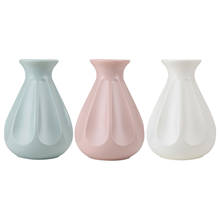 Пластиковые вазы Morandi для украшения гостиной, пластиковые вазы для украшения дома, антикерамические вазы, имитация ротанга, ваза для цветов 2024 - купить недорого