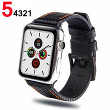 Ремешок для Apple watch band 5 4 44 мм 40 мм correa iwatch 42 мм 38 мм 3 2 1 браслет из натуральной кожи ремень pulseira аксессуары для часов 2024 - купить недорого