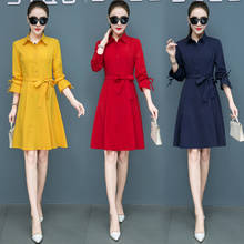 Весна-лето, новая Корейская версия большого размера, женское платье в студенческом стиле, Модная тонкая рубашка 2024 - купить недорого
