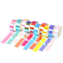 Laser Glitter Washi Tape Adhesive Masking Gradient Rainbow Laser Tape for Scrapbooking Album Stationery Office School Supplies 2024 - buy cheap