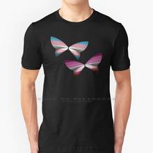Trans Lesbian Pride Butterflies T Shirt 100% Pure Cotton Lesbian Lesbian Trans Pride Queer Lgbt Lgbtq Lgbtqa 2024 - buy cheap
