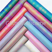 Glitterwishcome-láminas de piel sintética para lazos, láminas de 21x29cm, tamaño A4, para arcos, cuero lichi en relieve iridiscente, GM5044A 2024 - compra barato