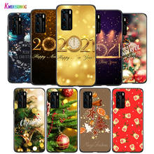 Funda de silicona para teléfono móvil Huawei, carcasa con diseño navideño de Feliz Año Nuevo, compatible con modelo P8, P9, P10, P20, P30 Pro Lite 2019, mini P40 Lite 5G E Pro Plus 2024 - compra barato