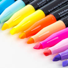 Rotuladores fluorescentes de colores Pastel, marcadores de 1mm y 4mm, Base de papelería para marcador, suministros de arte escolar, H6089, 4/6 Uds. 2024 - compra barato