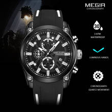 MEGIR Military Sport Watches Men Luxury Top Brand Waterproof Watch Man Silicone Strap Luminous Chronograph Wristwatch Clock 2144 2024 - buy cheap