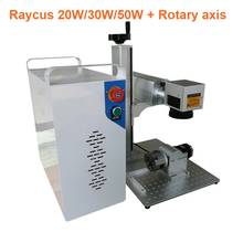 Raycus-máquina de marcado láser de fibra, 20W, 30W, 200x200mm, grabado de Metal con eje giratorio 2024 - compra barato