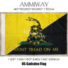 AMMIWAY-Bandera de los Estados Unidos, anarco Gadsden de cualquier tamaño, serpiente en espiral amarilla, banderas y pancartas americanas 2024 - compra barato