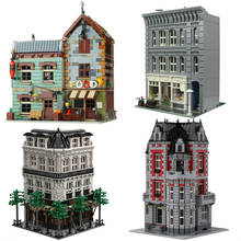 Moc Town Street Architecture Series Paris Boulangerie Studio Bakery Shop Building Blocks Bricks Working Room Store Toys For Kids 2024 - buy cheap