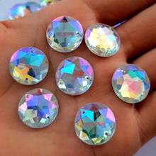 12MM acrylic 500pcs Crystals Shining AB Color Round Faceted Flatback Rhinestones For Sewing Yyxd-a-12 Accessories Stones Sew on 2024 - buy cheap