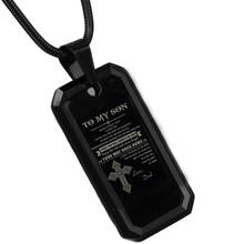 Personalized DIY Men's Necklace Black Tungsten Carbide Dog Tag Pendant Customized for Him Dad Jewelry Gift 24Inch 2024 - buy cheap