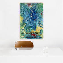 Citon marc chagall mozart mozart flauta mágica flute pintura a óleo da lona famosa arte arte poster imagem parede de fundo decoração para casa 2024 - compre barato