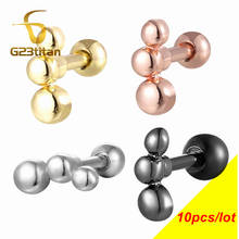G23titan wholesale 10pcs\lot jewelry Ear Cartilage Stud Earrings Tragus Pierce Medical Steel Female Body Jewellry Piercing 2024 - buy cheap