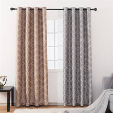 Cortinas blackout de cozinha jacquard geométrico, cortinas de poliéster escuro para decoração de casa jinya, cortinas para quarto e sala de estar 2024 - compre barato