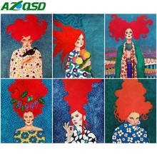 AZQSD-pintura al óleo por números de retrato, Arte abstracto hecho a mano, regalo, 40x50cm 2024 - compra barato