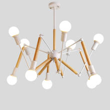 Modern style solid wood restaurant chandelier post-modern creative spider lamp for dining room livingroom hanging light 2024 - buy cheap