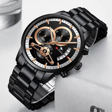 Relógio esportivo masculino de aço inoxidável, relógio à prova d'água multifuncional com cronógrafo de quartzo 2024 - compre barato