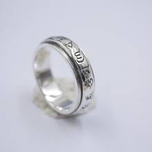 Pure 925 Sterling Silver Ring Band 6mm Heart Sutra Bless Ring Size from 6.5-12 For Unisex 2024 - buy cheap