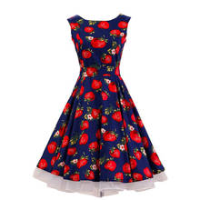 Brand Retro Vintage Dress 50s 60s Swing Rockabilly Casual Dress Short Cherry Print Women Summer Dresses VD0136 2024 - buy cheap