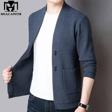 Miacawor casaco masculino de lã, novo cardigã original para outono e inverno, tricotado, slim fit, pulseira de lã, y285 2024 - compre barato
