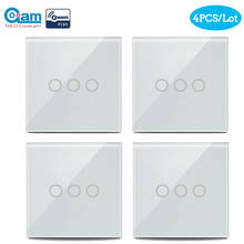 Coolcam 4PCS/Lot Z-wave Light Switch EU 3Gang In-Wall Touch Panel Wireless Smart Home Device 3CH Home Automation Z Wave Plus 2024 - buy cheap