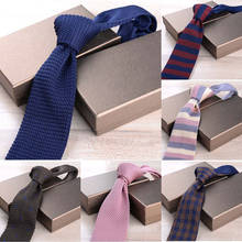 Ricnais-Corbata de punto delgada para hombre, corbatas finas de moda para boda, color verde, marrón, a rayas, a cuadros, Floral, accesorios, 6cm 2024 - compra barato