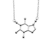 Collar con colgante para enfermera, con forma de molecula de caffeina, con diseño geométrico de ciencia, química y estructura, joyería, 1 unidad 2024 - compra barato