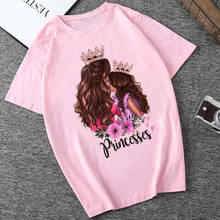 Розовая футболка с принтом для мамы и ребенка, женская летняя футболка с надписью «SUPER Mom», Милая футболка в стиле Харадзюку, женская модная футболка с круглым вырезом, 2019 2024 - купить недорого