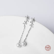 LKO-pendientes de plata de ley 925 con borlas de perlas, joyería Simple y elegante para mujer, accesorios para fiesta 2024 - compra barato
