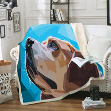 3d cão de estimação coleção sherpa cobertor 3d animal pug plush throw cobertor bulldog husky doberman rottweiler fina colcha 2024 - compre barato