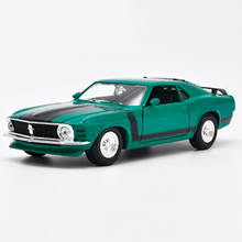 Maisto carro muscular fundido ford mustang chefe 1970 1:24, metal verde, veículo de brinquedo de luxo, coleção de presente 2024 - compre barato