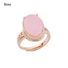 Luxo 585 cor de ouro rosa abertura design zircão cúbico feminino anel ajustável meninas filme moda jóias anel para meninas 2024 - compre barato
