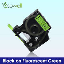 Ecowell-fita de rótulo na cor preta, fita fluorescente verde para dymo d1 1933238-2, 12mm * 3m, para fabricação de etiquetas dymo labelgerenciador 160 280 210d 2024 - compre barato