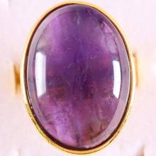 1Pcs Jewelry Gift Adjustable Ring For Women Men Natural Stone Oval Bead Purple Crystal Finger Ring Z321 2024 - buy cheap