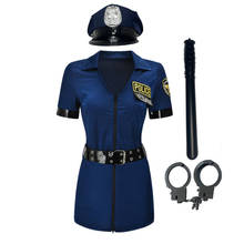 S-XXL Adult Womens Sexy Blue Halloween Party Police Uniform Cosplay Policewoman Costumes Outfit Plus Size 2024 - buy cheap