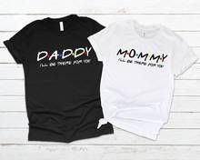 Camisa anúncio de gravidez, camisa de pai e mamãe amigos, camiseta temática de amigos, casal, mamãe ser, papai para ser, camiseta de gravidez 2024 - compre barato