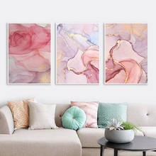 RELIABLI ART Pink Golden Marble Wall Poster Abstract Flower Canvas Art Print Painting Nordic Decorative Picture Modern Style 2024 - buy cheap