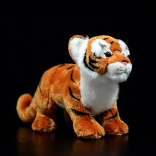 Simulação carrinho tigre recheado brinquedo de pelúcia macio lifelike panthera tigris boneca bonito realista modelo animal para o presente aniversário da criança 2024 - compre barato
