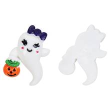 Ornamento de resina planar para halloween, acessórios de artesanato planar, forma de fantasma de abóbora, para fazer chapéu, brinquedos de criança, presentes diy, 10 peças 2024 - compre barato