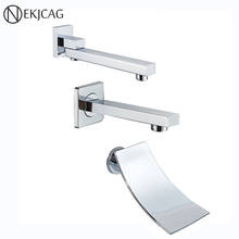 NEKJCAG  Chrome Bathroom Faucet Accessory  Rotate Bathtub Spout Waterfall  Basin Taps Surface Polished Brass Material Wall Mount 2024 - buy cheap