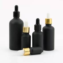 8pcs 5ml/10ml/15ml/20ml/30ml/50ml Black Frosted Glass Dropper Bottle Empty Cosmetic Packaging Container Essential Oil Bottles 2024 - buy cheap