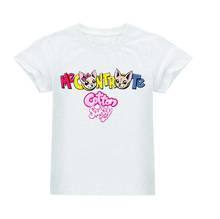 Verão bebê meninos t camisa dos desenhos animados padrão me contro te impressão crianças de manga curta algodão crianças menina topos t camisa casual 2024 - compre barato