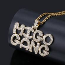 Hip Hop AAA Cubic Zirconia Paved Bling Iced Out MIGO GANG Letter Pendants Necklace for Men Rapper Jewelry Gold Silver Color 2024 - buy cheap