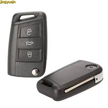 Jingyuqin modificada Flip remoto clave Shell para VW Golf 7 GTI MK7 Skoda Octavia A7 para asiento 3 botón clave Fob cubierta de la Caja 2024 - compra barato