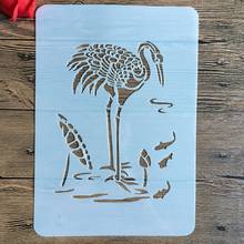 A4 29 * 21cm Red-crowned crane DIY Stencils Wall Painting Scrapbook Coloring Embossing Album Decorative Paper Card Template,wall 2024 - buy cheap