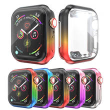 5 шт. градиентный цветной чехол для часов Apple Watch 5 4 чехол 44 мм 40 мм Высокое качество TPU защитные аксессуары для экрана часов 2024 - купить недорого