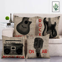 Guitar Cushion Cover World Map Music Decoration Cushion Cover Large Linen Blend Cushion Cover Home Bedroom Decoration T232 2024 - buy cheap