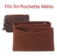 Fits para pochette metis aba de feltro pano inserir saco organizador maquiagem bolsa organizador viagem interior portátil cosméticos sacos 2024 - compre barato