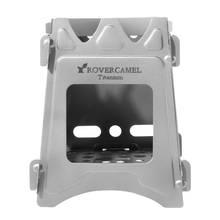 Rover Camel Titanium Wood Burning Stove Portable Backpacking Camping Lightweight BBQ Picnic stove, other stove, normal outdoor, Titanium metal, no wind shield, solid seasoning 2024 - buy cheap