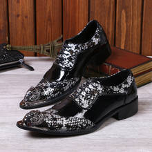 Zapatos de cuero auténtico con estampado personalizado para hombre, zapatos Oxford tallados, Brogue, para fiesta 2024 - compra barato