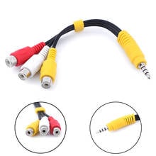 1pcs 3.5mm Aux Male Stereo to 3 RCA Female Audio Video AV Adapter Cable for High-Performance Video and Audio Playback 2024 - buy cheap